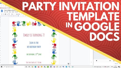 how to make a party invitation on google docs