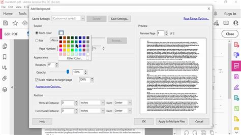 how to make a pdf with transparent background
