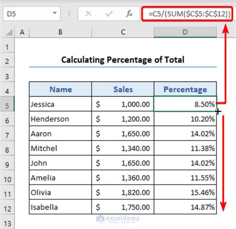 how to make a percentage formula in excel using formula