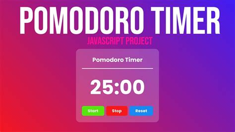 how to make a pomodoro timer in javascript