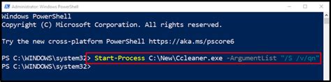 how to make a powershell script run silently