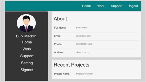 how to make a profile web page using html