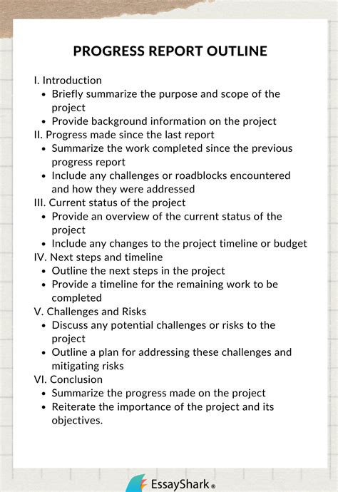 how to make a progress report sample