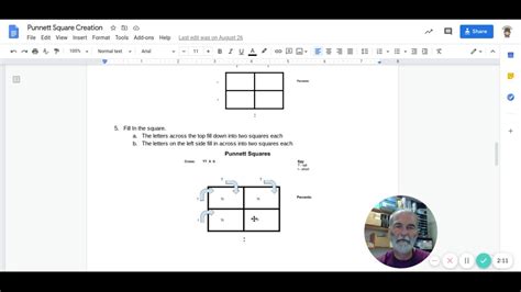 how to make a punnett square in google docs