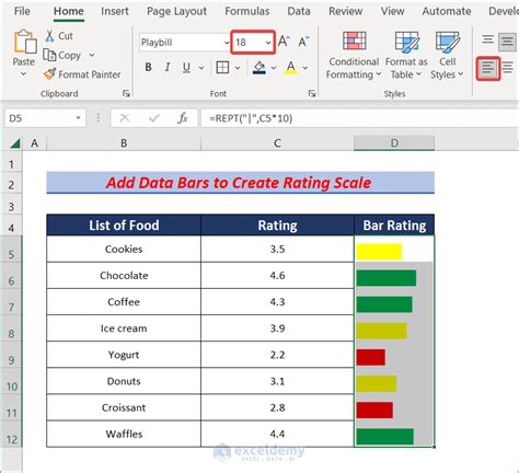 how to make a rating scale in excel