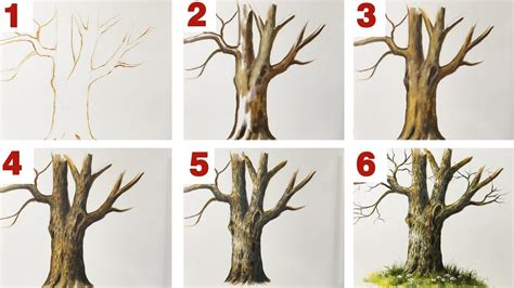how to make a realistic tree step by step