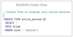 how to make a redshift view