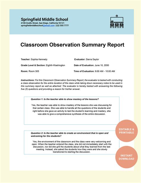 how to make a report presentation in class example