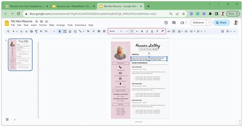 how to make a resume on google slides