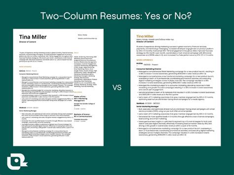 how to make a resume with two columns