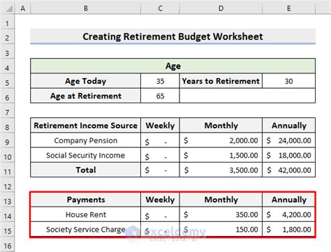 how to make a retirement plan in excel