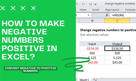 how to make a row of positive numbers negative in excel