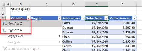 how to make a row sortable in excel