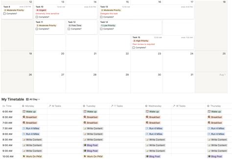 how to make a school timetable in notion