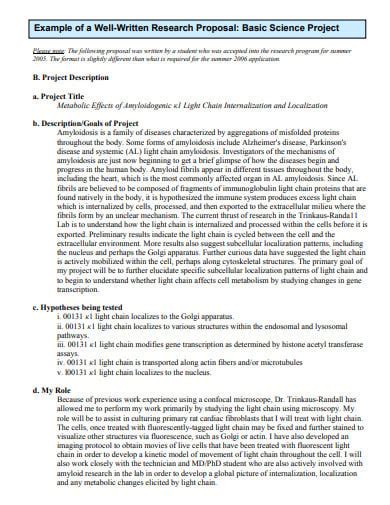 how to make a science project proposal