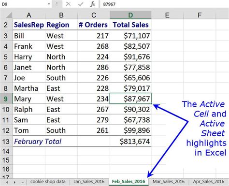 how to make a sheet in excel active
