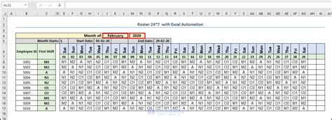 how to make a shift roster in excel