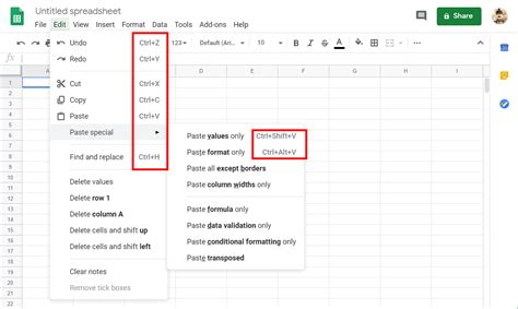 how to make a shortcut in google sheets