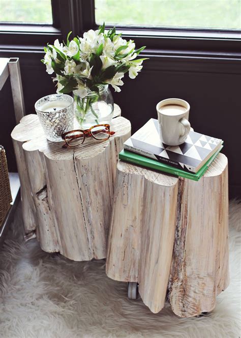 how to make a side table from a tree stump