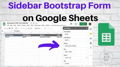 how to make a sidebar in google sheets