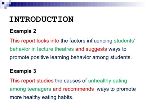 how to make a simple introduction before the report example