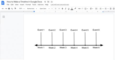 how to make a simple timeline in google docs