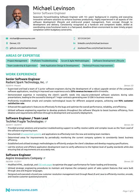 how to make a software engineer cv