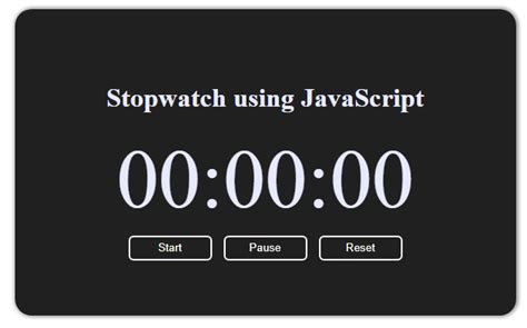 how to make a stopwatch in javascript w3schools
