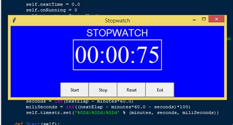 how to make a stopwatch in python tkinter