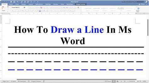how to make a straight line in words
