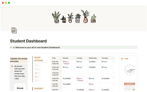 how to make a student dashboard on notion