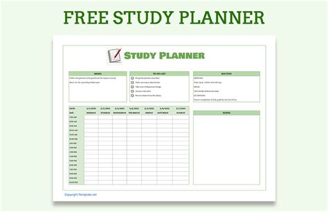 how to make a study planner on google sheets