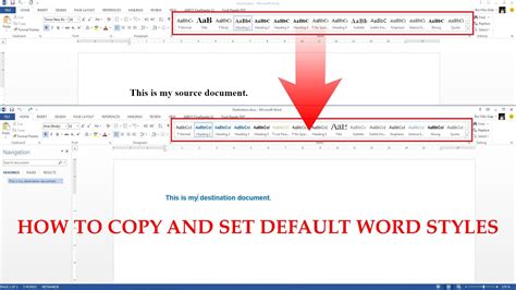 how to make a style default in word