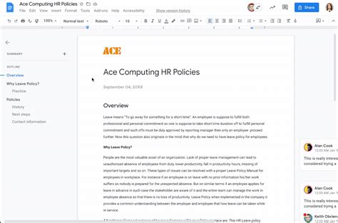 how to make a summary on google docs
