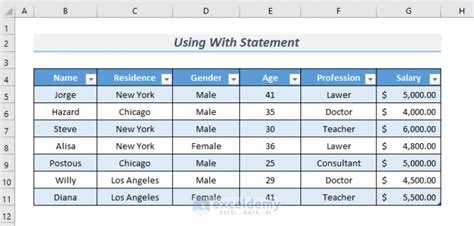 how to make a table in excel with headers