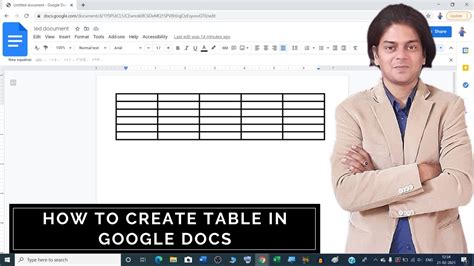 how to make a table in google docs landscape