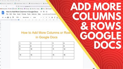 how to make a table in google docs with more than 20 rows