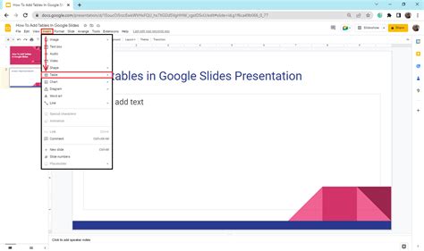 How To Make A Table In Slides