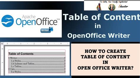 How To Make A Table Of Contents In Openoffice