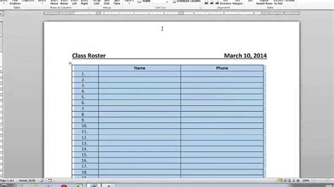 how to make a table without borders in word