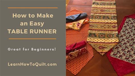 How To Make A Tablecloth Runner