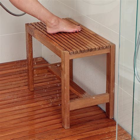 how to make a teak shower bench