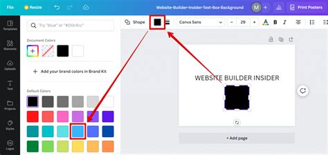 how to make a text box background color in canva
