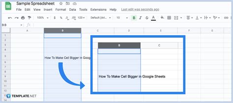 how to make a text box bigger in google sheets