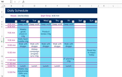 How To Make A Time Agenda In Excel