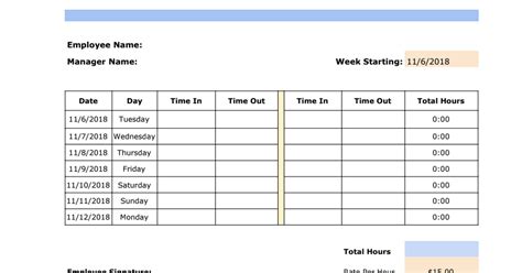 how to make a time sheet in google docs