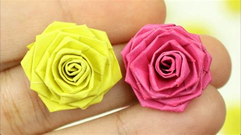 How To Make A Tiny Rose Using Origami Paper