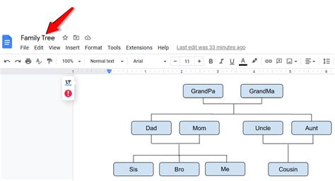 how to make a tree chart in google docs