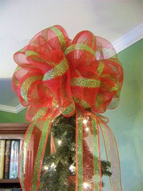 How To Make A Tree Top Bow With Mesh Ribbon