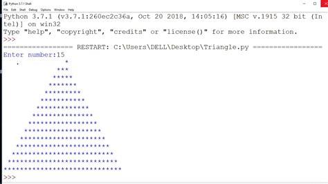 how to make a triangle in python